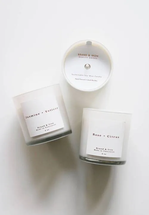 Brand + Iron - Candle - Jasmine + Vetiver