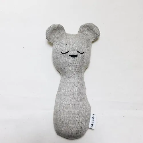 Tuk + Milo - Linen Bear Rattle